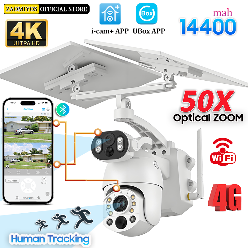 Home Security With Ai - 4K 4G Solar Camera 50X Optical
