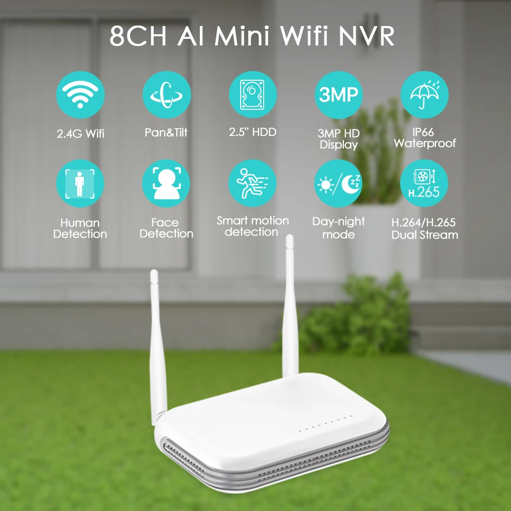 Home Security With Ai - WiFi NVR 8CH / 4CH 6MP