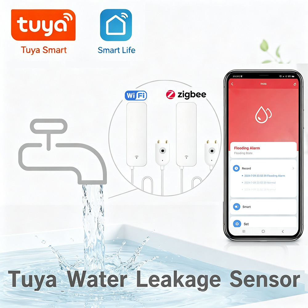 Home Security With Ai - ZigBee WiFi Water Leak Sensor Flood