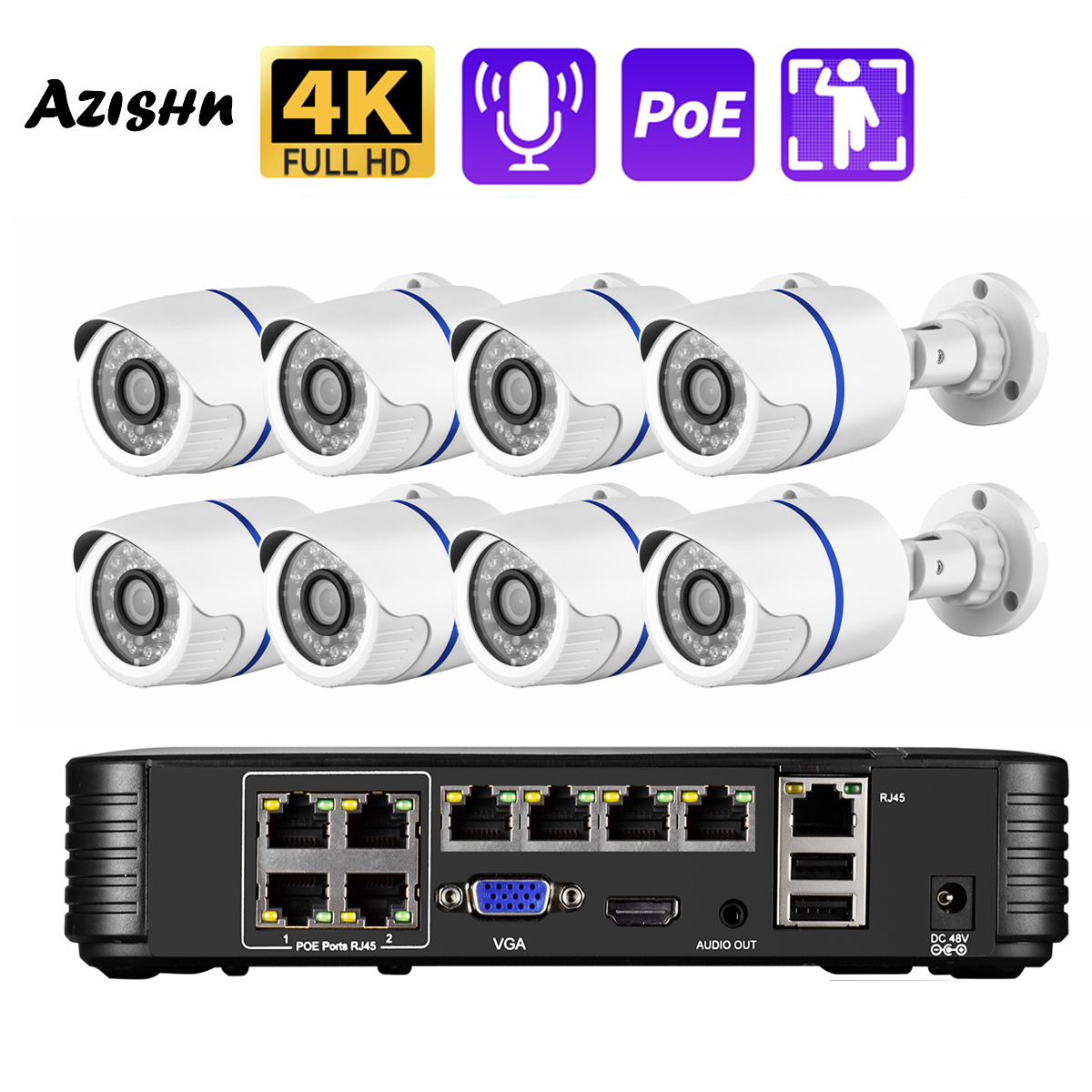 Home Security Video Recording Systems - 8MP 4K Ai Human Detection Security