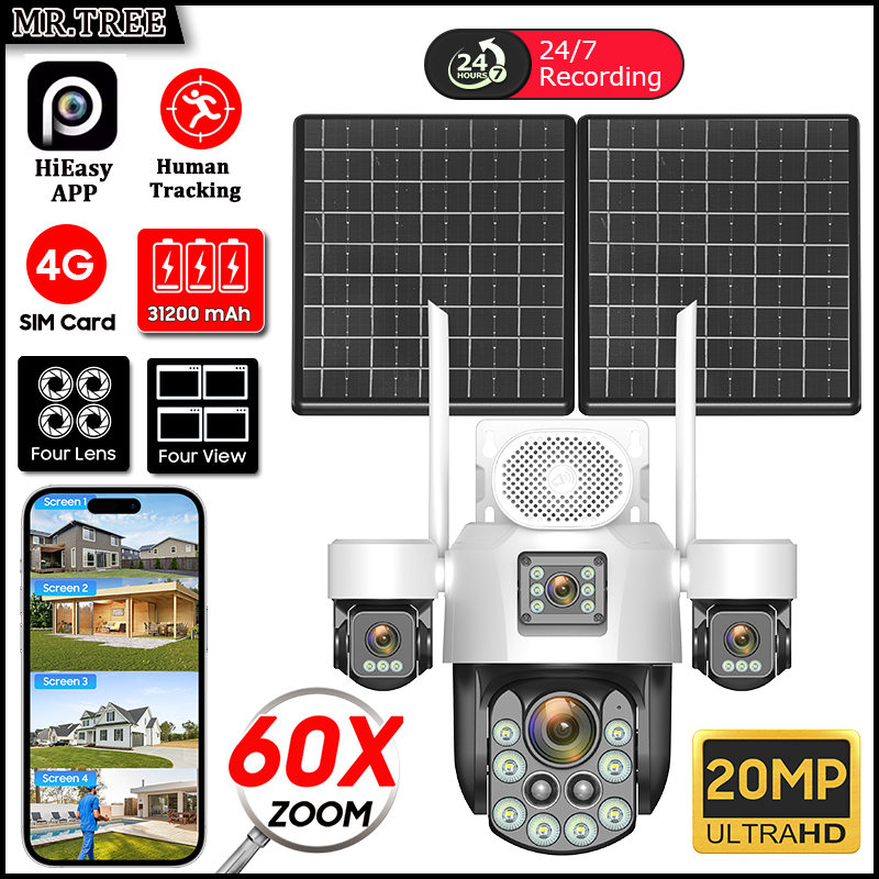 Home Security Ultimate - AOV Four Lens Outdoor Surveillance Solar