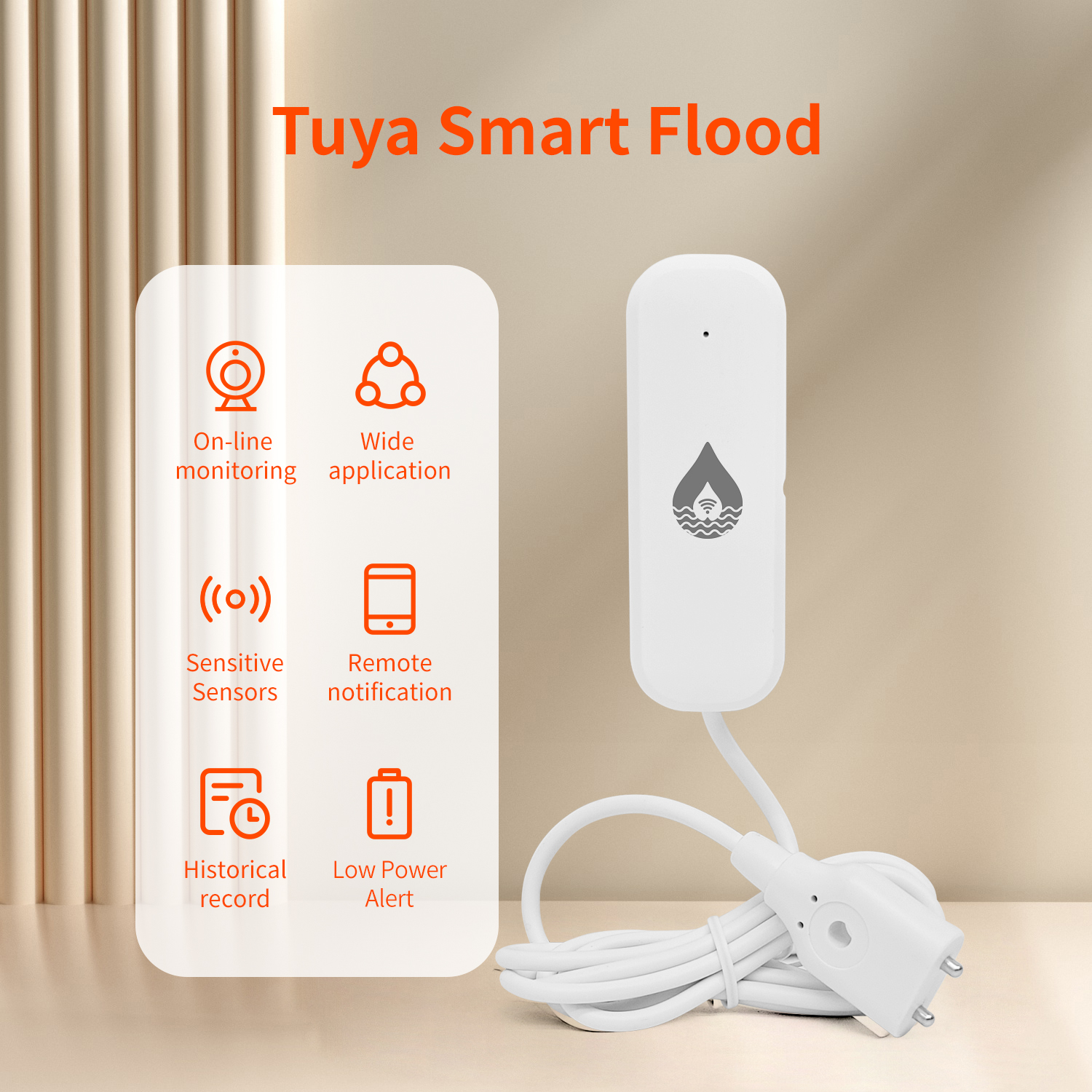 Home Security With Ai - Tuya Smart WiFi/Zigbee Water Leak Detector