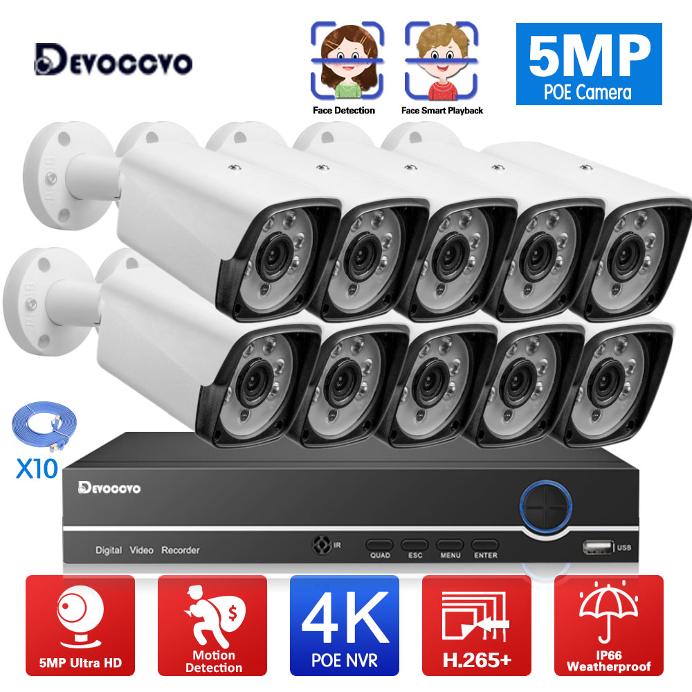 Home Security Video Recording Systems - 10CH 4K POE NVR Kit CCTV