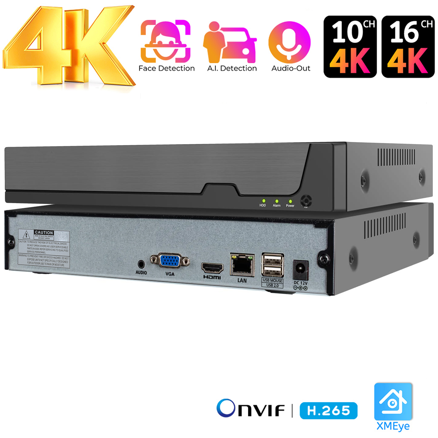 Home Security Video Recording Systems - 4K 10Ch 16Ch Onvif NVR 8MP
