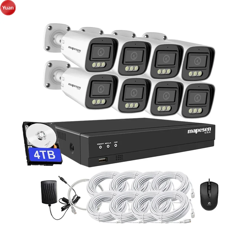 OEM 8MP 4K NVR Camera Kit POE  - Nvr Kit 8 Channel บทวิจารณ์และราคา