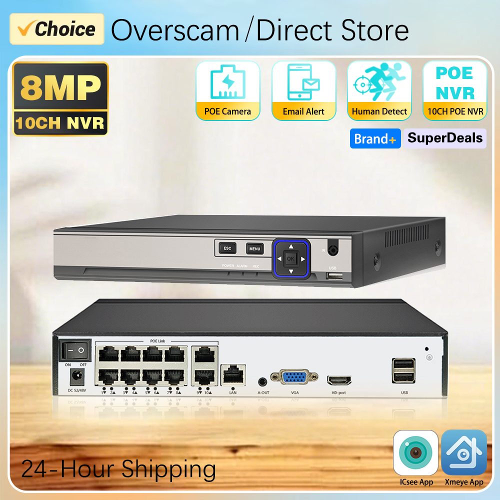 4K 8MP 10CH Xmeye POE NVR Vide - Home Security Video Recording Systems บทวิจารณ์และราคา