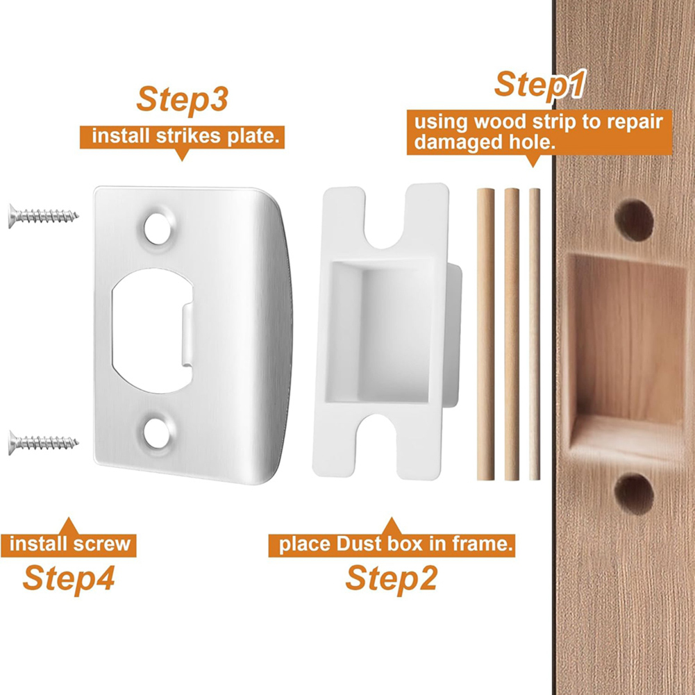 4 Pack Door Latch Strike Plate - Door Reinforcer Kit บทวิจารณ์และราคา