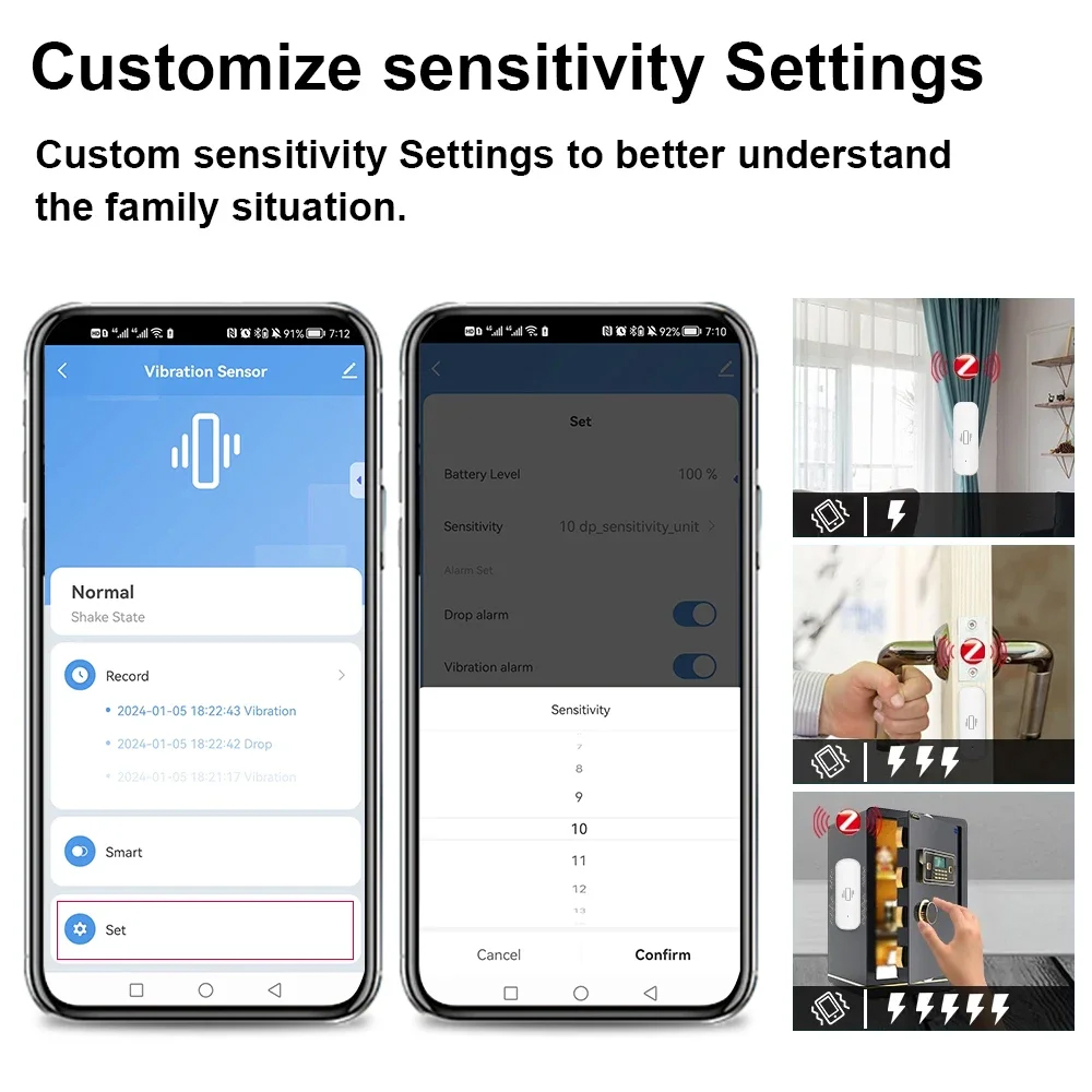 Smart ZigBee Vibration Sensor  - Home Security And Monitoring บทวิจารณ์และราคา