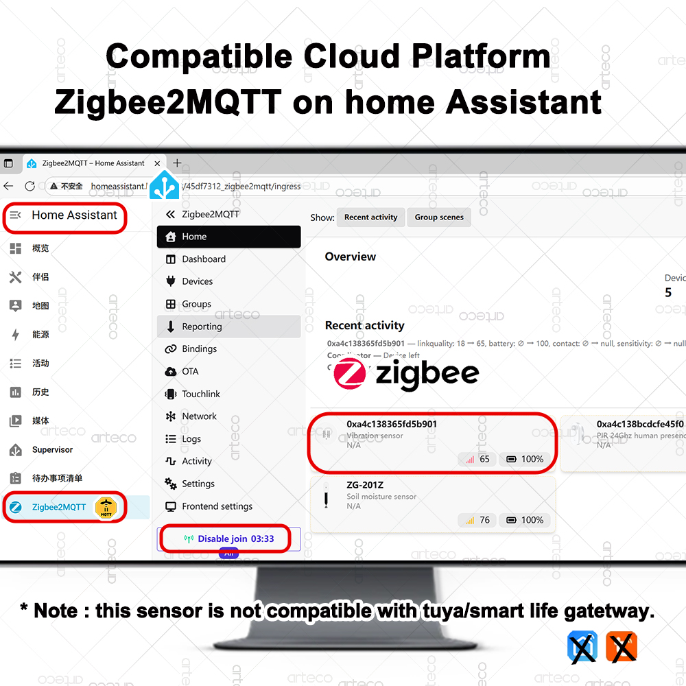 ZigBee Smart Vibration Sensor  - Home Security And Monitoring บทวิจารณ์และราคา