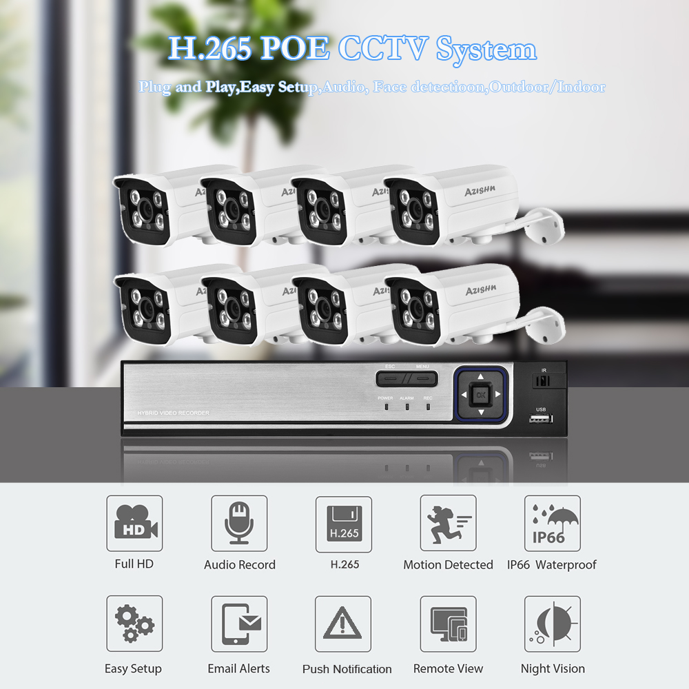 H.265 HD 5MP POE NVR Kit Stree - Home Security Video Recording Systems บทวิจารณ์และราคา