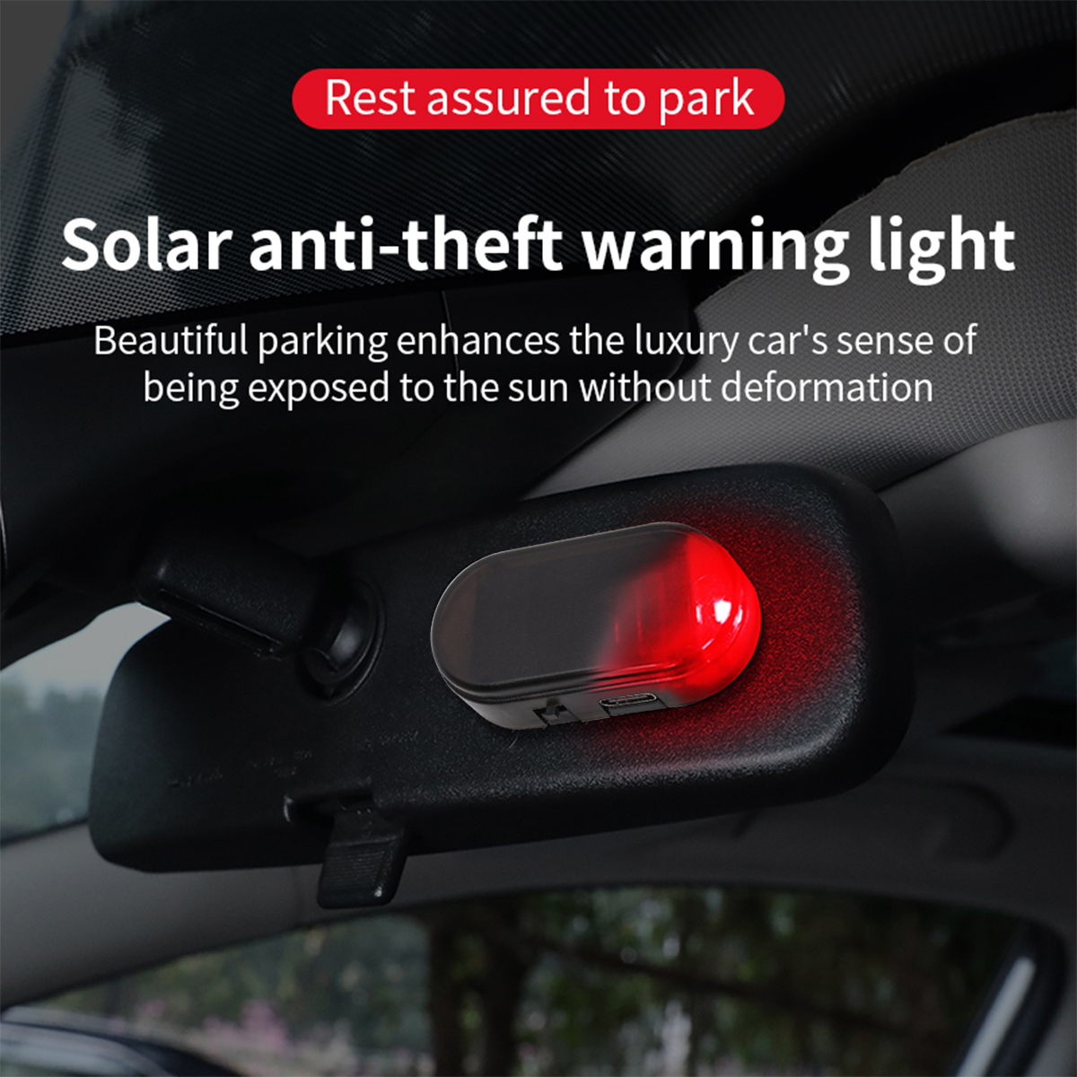 Car Mini LED Solar Warning Lig - Home Security Wireless บทวิจารณ์และราคา