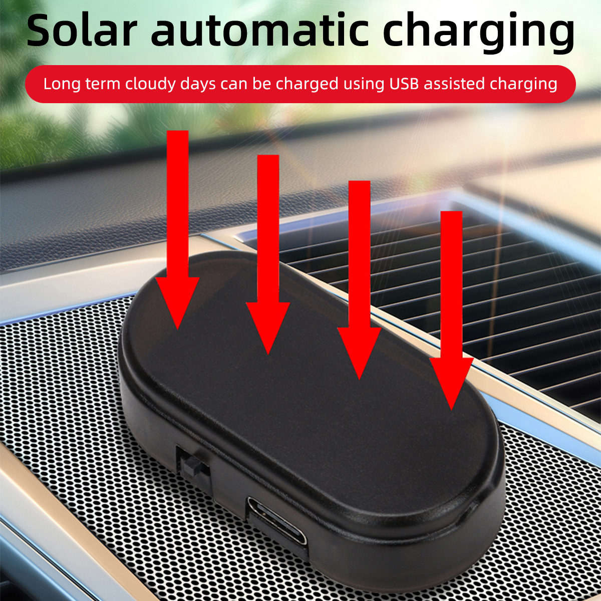 Car Mini LED Solar Warning Lig - Home Security Wireless บทวิจารณ์และราคา