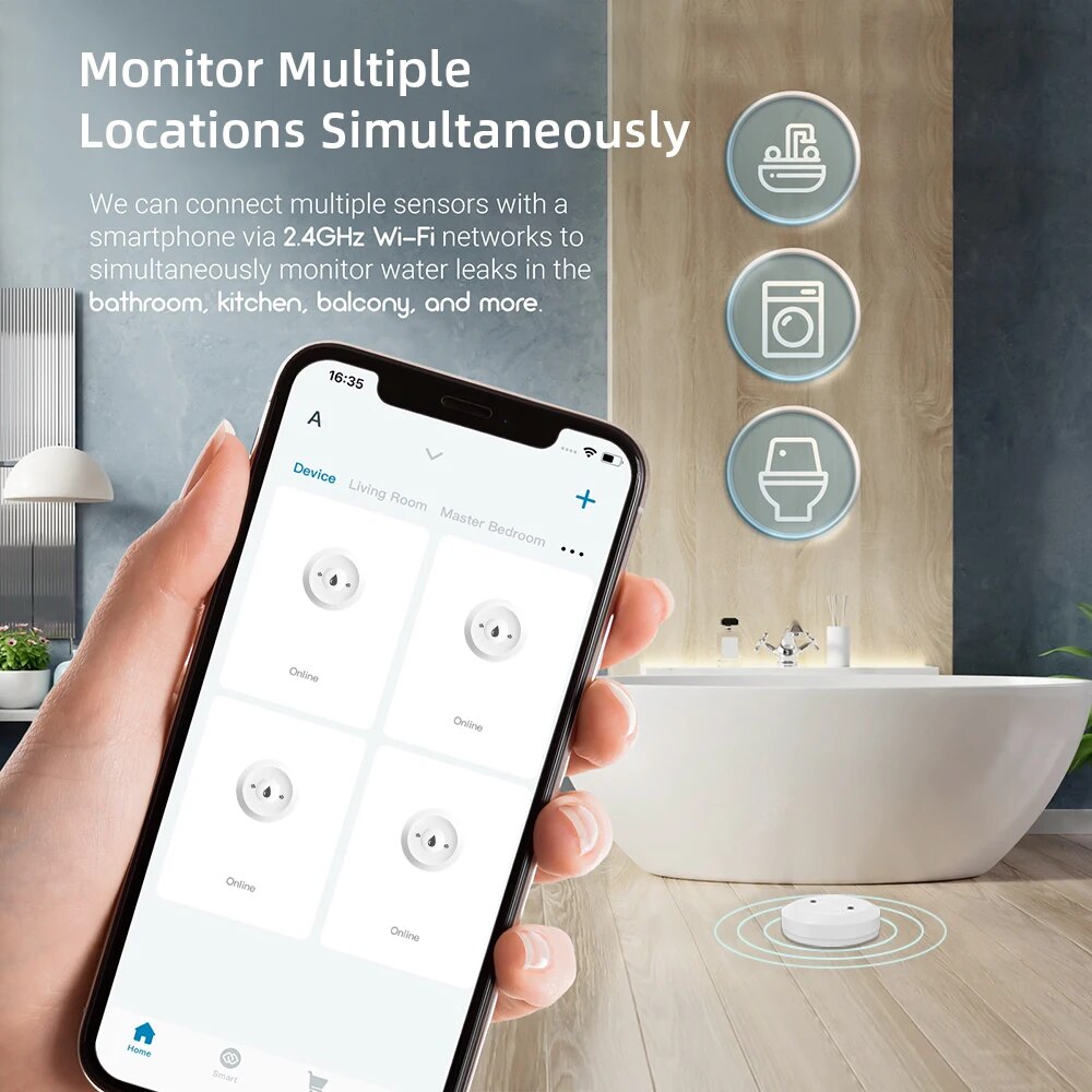 Zigbee Water Leak Sensor for T - Home Security With Ai บทวิจารณ์และราคา