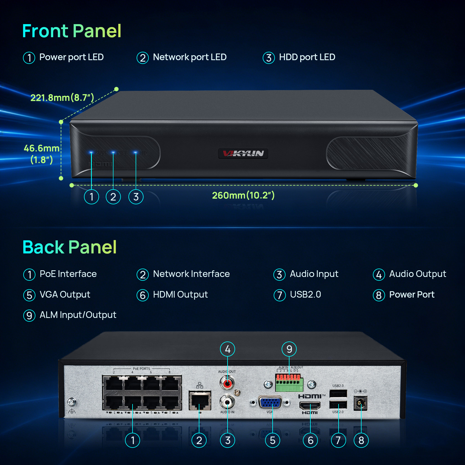Vikylin 4K NVR UP to 12MP 8CH  - Home Security Video Recording Systems บทวิจารณ์และราคา