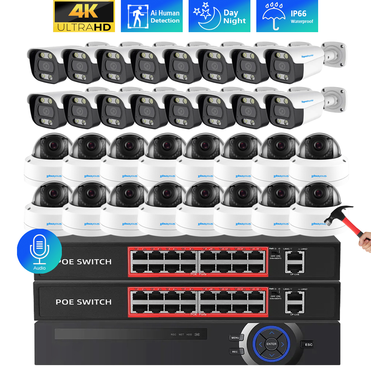 32CH 4K 8MP Security Camera Sy - Home Security Video Recording Systems บทวิจารณ์และราคา
