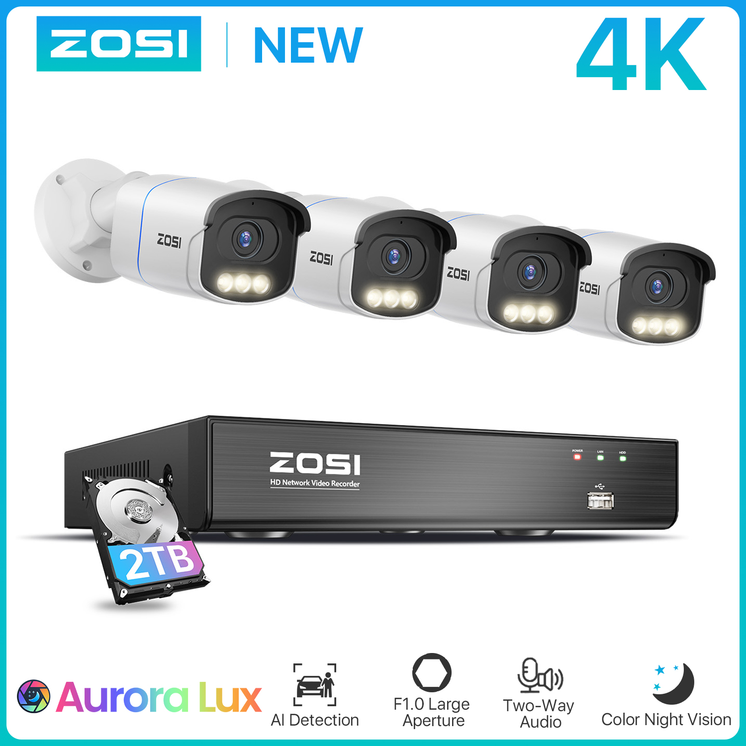 ZOSI 4K PoE Security Camera Sy - Nvr Kit 8 Channel บทวิจารณ์และราคา