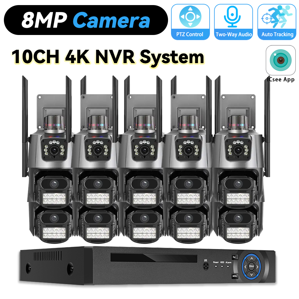 10CH POE NVR 8MP 4K PTZ Securi - Home Security Video Recording Systems บทวิจารณ์และราคา