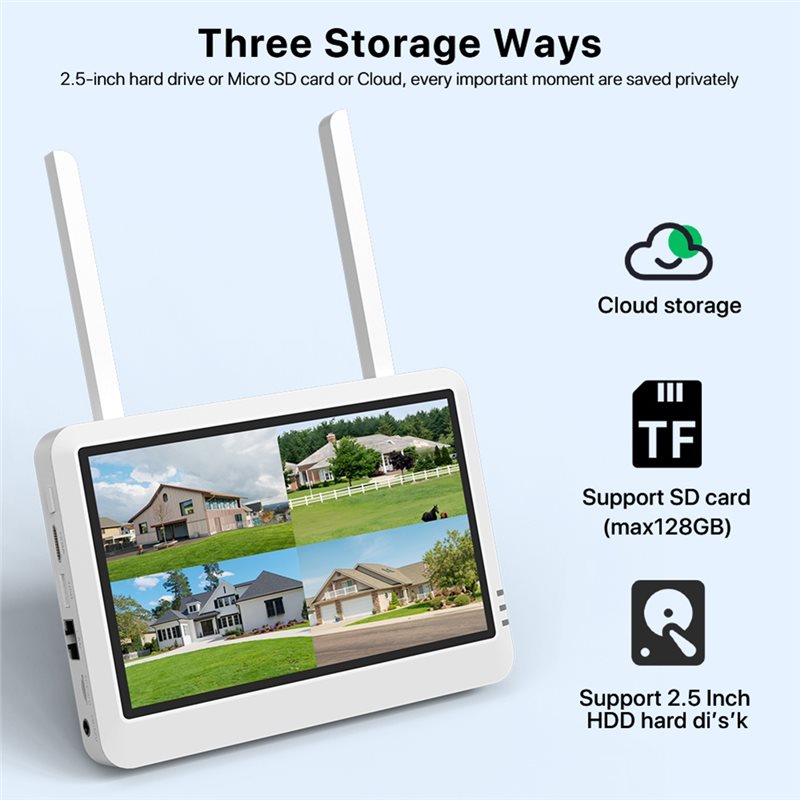 B44C Wireless 8CH 7-Inch LCD M - Home Security Video Recording Systems บทวิจารณ์และราคา