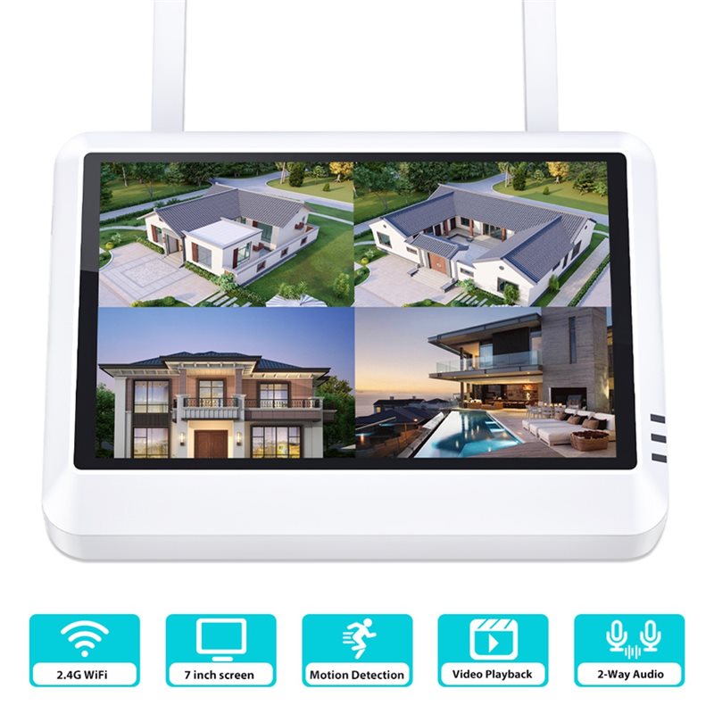 B44C Wireless 8CH 7-Inch LCD M - Home Security Video Recording Systems บทวิจารณ์และราคา