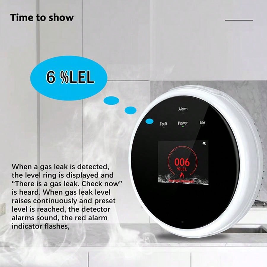 2.4G WiFi Gas Alarm Sensor Com - Home Security With Ai บทวิจารณ์และราคา