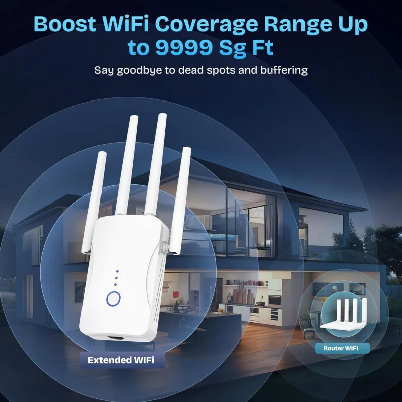 2.4G/5GHz Dual Band WiFi Repea - Home Security Wireless บทวิจารณ์และราคา